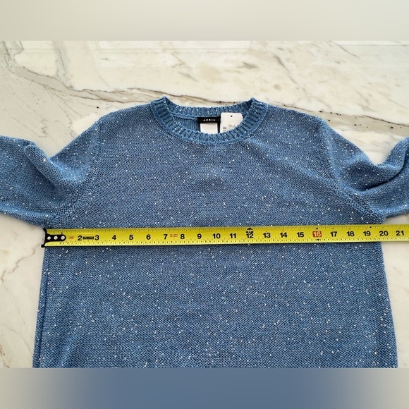 AKRIS CORNFLOWER LINEN BLEND SEQUIN SWEATER SIZE 12 NWTS! - Picture 9 of 17